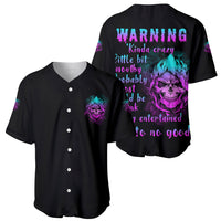 Warning Kinda Crazy Skull Baseball Jersey - Wonder Print Shop