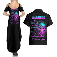 Warning Kinda Crazy Skull Couples Matching Summer Maxi Dress and Hawaiian Shirt - Wonder Print Shop