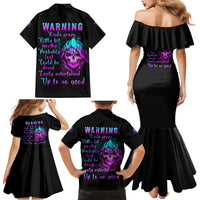 Warning Kinda Crazy Skull Family Matching Mermaid Dress and Hawaiian Shirt - Wonder Print Shop