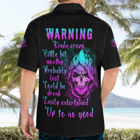 Warning Kinda Crazy Skull Hawaiian Shirt - Wonder Print Shop