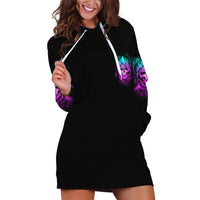 Warning Kinda Crazy Skull Hoodie Dress - Wonder Print Shop