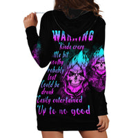 Warning Kinda Crazy Skull Hoodie Dress - Wonder Print Shop