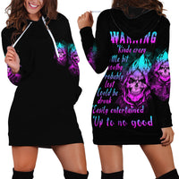 Warning Kinda Crazy Skull Hoodie Dress - Wonder Print Shop