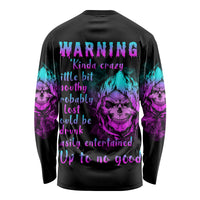 Warning Kinda Crazy Skull Long Sleeve Shirt - Wonder Print Shop