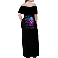 Warning Kinda Crazy Skull Off Shoulder Maxi Dress - Wonder Print Shop