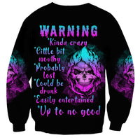 Warning Kinda Crazy Skull Sweatshirt - Wonder Print Shop