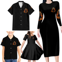 My Give A F Reaper Fire All Family Matching Long Sleeve Bodycon Dress and Hawaiian Shirt - Wonder Print Shop
