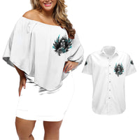 I Am The Storm Sugar Skull Couples Matching Off Shoulder Short Dress and Hawaiian Shirt - Wonder Print Shop