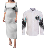I Am The Storm Sugar Skull Couples Matching Puletasi Dress and Long Sleeve Button Shirt - Wonder Print Shop