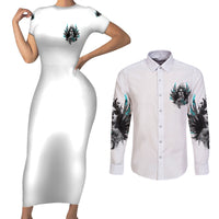 I Am The Storm Sugar Skull Couples Matching Short Sleeve Bodycon Dress and Long Sleeve Button Shirt - Wonder Print Shop