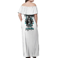 I Am The Storm Sugar Skull Off Shoulder Maxi Dress - Wonder Print Shop