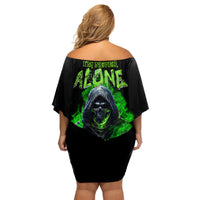 I'm Never Alone My Demons Are With Me 24/7 Family Matching Off Shoulder Short Dress and Hawaiian Shirt - Wonder Print Shop