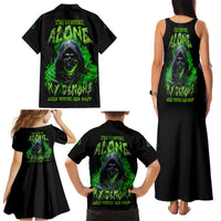 I'm Never Alone My Demons Are With Me 24/7 Family Matching Tank Maxi Dress and Hawaiian Shirt - Wonder Print Shop