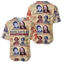 Brains Beauty And Breakthroughs Baseball Jersey African Trailblazing Women Inventors and Innovators - Wonder Print Shop