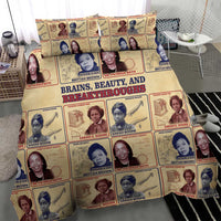 Brains Beauty And Breakthroughs Bedding Set African Trailblazing Women Inventors and Innovators - Wonder Print Shop