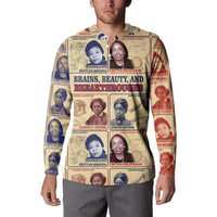 Brains Beauty And Breakthroughs Button Sweatshirt African Trailblazing Women Inventors and Innovators - Wonder Print Shop
