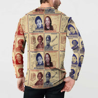 Brains Beauty And Breakthroughs Button Sweatshirt African Trailblazing Women Inventors and Innovators - Wonder Print Shop