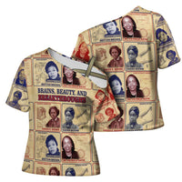Brains Beauty And Breakthroughs Cross Shoulder Shirt African Trailblazing Women Inventors and Innovators - Wonder Print Shop