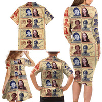 Brains Beauty And Breakthroughs Family Matching Long Sleeve Bodycon Dress and Hawaiian Shirt African Trailblazing Women Inventors and Innovators - Wonder Print Shop