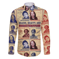 Brains Beauty And Breakthroughs Family Matching Off The Shoulder Long Sleeve Dress and Hawaiian Shirt African Trailblazing Women Inventors and Innovators - Wonder Print Shop