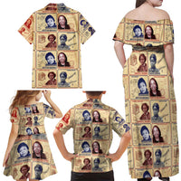 Brains Beauty And Breakthroughs Family Matching Off Shoulder Maxi Dress and Hawaiian Shirt African Trailblazing Women Inventors and Innovators - Wonder Print Shop