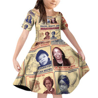 Brains Beauty And Breakthroughs Family Matching Off Shoulder Short Dress and Hawaiian Shirt African Trailblazing Women Inventors and Innovators - Wonder Print Shop