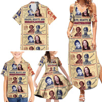 Brains Beauty And Breakthroughs Family Matching Summer Maxi Dress and Hawaiian Shirt African Trailblazing Women Inventors and Innovators - Wonder Print Shop