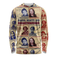Brains Beauty And Breakthroughs Long Sleeve Shirt African Trailblazing Women Inventors and Innovators - Wonder Print Shop