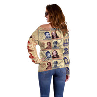 Brains Beauty And Breakthroughs Off Shoulder Sweater African Trailblazing Women Inventors and Innovators - Wonder Print Shop