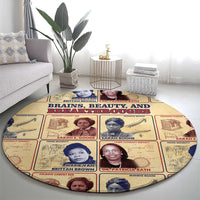 Brains Beauty And Breakthroughs Round Carpet African Trailblazing Women Inventors and Innovators - Wonder Print Shop