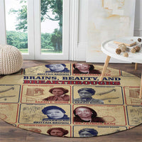 Brains Beauty And Breakthroughs Round Carpet African Trailblazing Women Inventors and Innovators - Wonder Print Shop