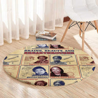 Brains Beauty And Breakthroughs Round Carpet African Trailblazing Women Inventors and Innovators - Wonder Print Shop