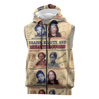 Brains Beauty And Breakthroughs Sleeveless Zip Hoodie African Trailblazing Women Inventors and Innovators - Wonder Print Shop