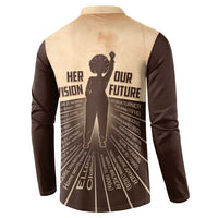 Her Vision Our Future Button Sweatshirt African Influential Black Women Inventors and Pioneers - Wonder Print Shop