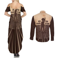 Her Vision Our Future Couples Matching Summer Maxi Dress and Long Sleeve Button Shirt African Influential Black Women Inventors and Pioneers - Wonder Print Shop