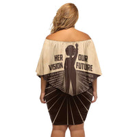 Her Vision Our Future Family Matching Off Shoulder Short Dress and Hawaiian Shirt African Influential Black Women Inventors and Pioneers - Wonder Print Shop