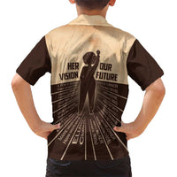 Her Vision Our Future Family Matching Short Sleeve Bodycon Dress and Hawaiian Shirt African Influential Black Women Inventors and Pioneers - Wonder Print Shop