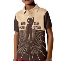 Her Vision Our Future Kid Polo Shirt African Influential Black Women Inventors and Pioneers - Wonder Print Shop