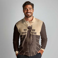 Her Vision Our Future Long Sleeve Polo Shirt African Influential Black Women Inventors and Pioneers - Wonder Print Shop