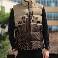 Her Vision Our Future Sleeveless Puffer Jacket African Influential Black Women Inventors and Pioneers - Wonder Print Shop