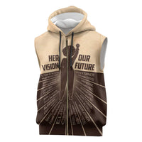 Her Vision Our Future Sleeveless Zip Hoodie African Influential Black Women Inventors and Pioneers - Wonder Print Shop