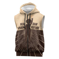 Her Vision Our Future Sleeveless Zip Hoodie African Influential Black Women Inventors and Pioneers - Wonder Print Shop