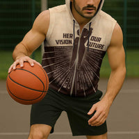 Her Vision Our Future Sleeveless Zip Hoodie African Influential Black Women Inventors and Pioneers - Wonder Print Shop