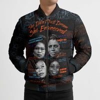 She Didn't Just Dream She Engineered Bomber Puffer Jacket African Celebrating Trailblazing Black Women Innovators in Technology and Engineering - undefined