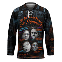 She Didn't Just Dream She Engineered Hockey Jersey African Celebrating Trailblazing Black Women Innovators in Technology and Engineering - Wonder Print Shop