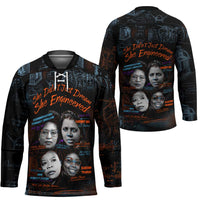 She Didn't Just Dream She Engineered Hockey Jersey African Celebrating Trailblazing Black Women Innovators in Technology and Engineering - Wonder Print Shop