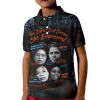 She Didn't Just Dream She Engineered Kid Polo Shirt African Celebrating Trailblazing Black Women Innovators in Technology and Engineering - Wonder Print Shop