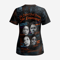 She Didn't Just Dream She Engineered Scrub Top African Celebrating Trailblazing Black Women Innovators in Technology and Engineering - Wonder Print Shop