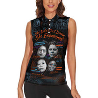 She Didn't Just Dream She Engineered Women Sleeveless Polo Shirt African Celebrating Trailblazing Black Women Innovators in Technology and Engineering - Wonder Print Shop