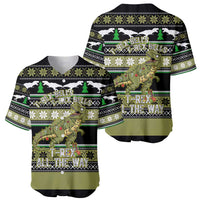Christmas T Rex Tree Baseball Jersey Xmas Holiday Patterns - Wonder Print Shop